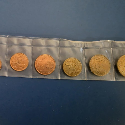 Euro coins set 8 pieces new with 2 euro mint mark error from Greece