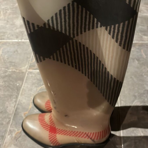 Burberry Rain Boots Nova Check used, size EU 37, beige and black