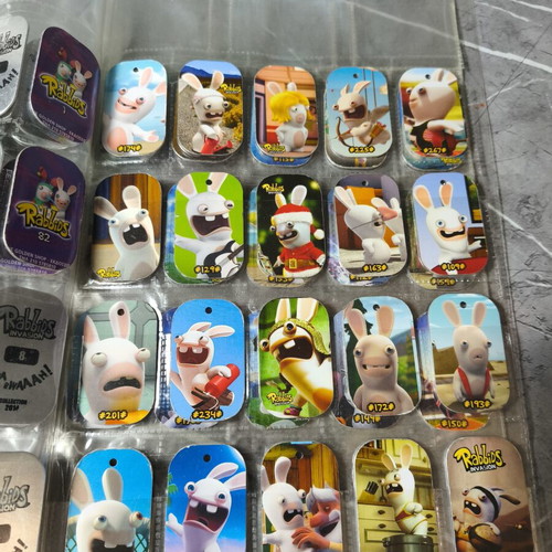 Rabbids metal collectible tags used, collection pack