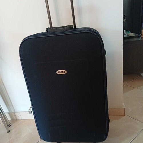 Urban fabric suitcase black with 2 wheels, height 75.5cm like new