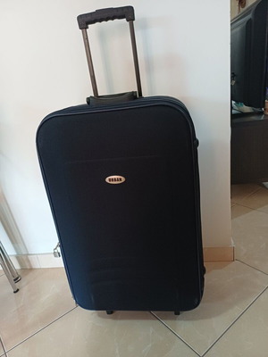 Urban fabric suitcase black with 2 wheels, height 75.5cm like new