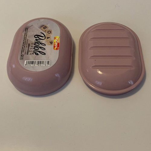Plastic soap case used, pink