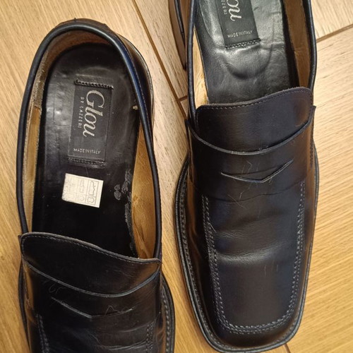 Leather scarpe shoes used, size 46, black