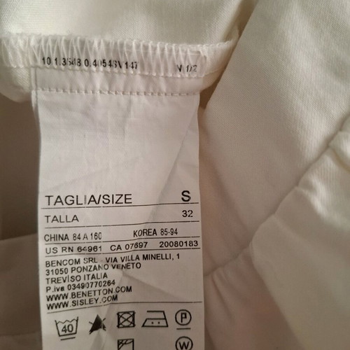 Sisley midi dress white like new, size S