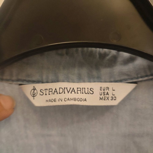 Stradivarius denim dress like new, midi, blue, size L