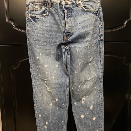 Zara men jeans used with rips size 42 blue