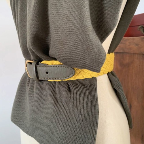Stelios Koudounaris handmade yellow waist belt, size S/M