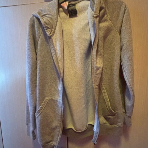Adidas kids grey jacket like new with hood