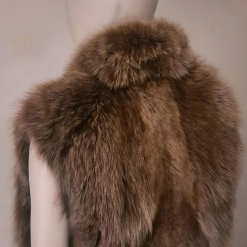 Vest of natural fur used, size M, beige and brown
