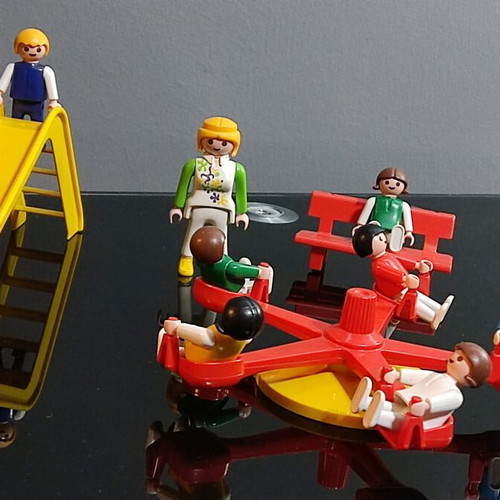 Playmobil playground like new with extra children figures