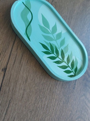 Gypsum handmade decorative tray new with acrylic paint
