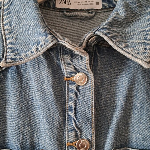 Zara denim dress like new, mini with pockets, blue, XS
