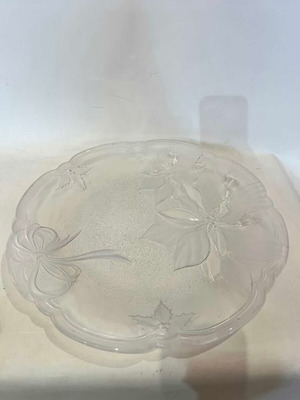 Vintage Mikasa glass serving platter used 2.5x37.5