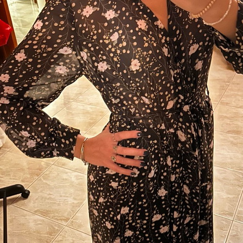 Floral dress semi-transparent with wide fit like new