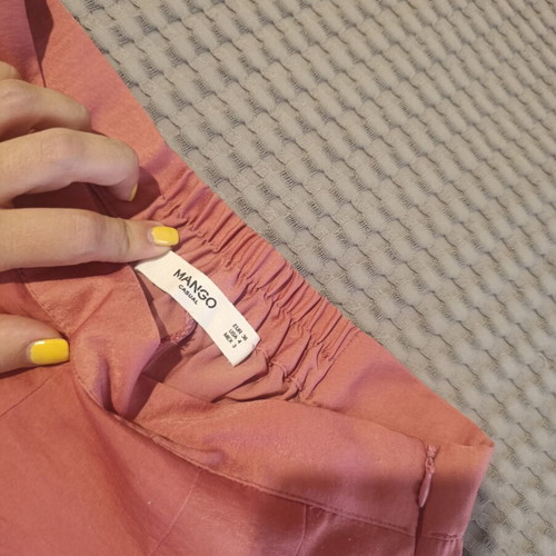 Mango satin culottes pants, pink, size S