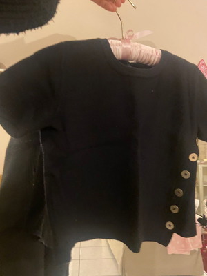 Zara knit blouse used, black, small, short sleeve with buttons