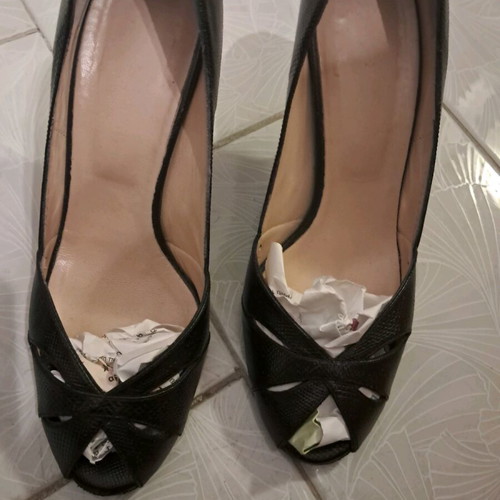 Kalogiropou leather peep toe pumps like new, size 37.5