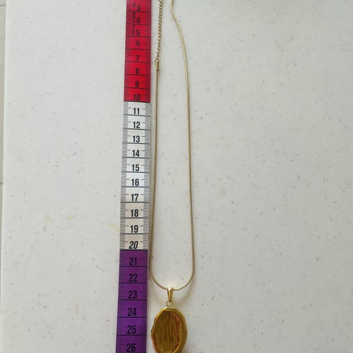 Necklace made of stainless steel like new, turquoise and gold tone