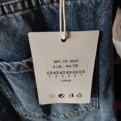Men's denim bermuda shorts YX-3559 with wide leg, new, blue