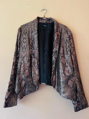 Blanco sequin jacket like new, size L/XL, brown and red