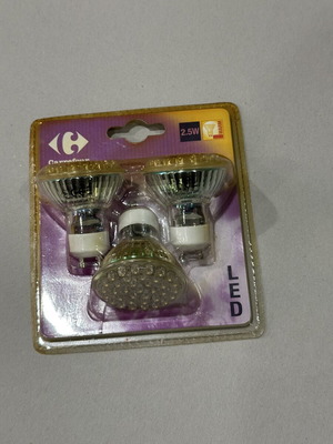 LED Bulbs GU10 2.5W 3000K Warm Set of 3 New