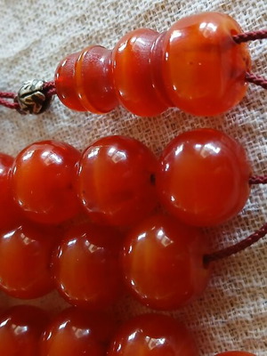 Mastic Bakelite Worry Beads with Silver Elements Like New