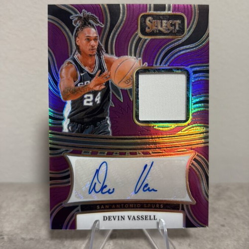 2024 Select Devin Vassell Purple Auto Worn Jersey new