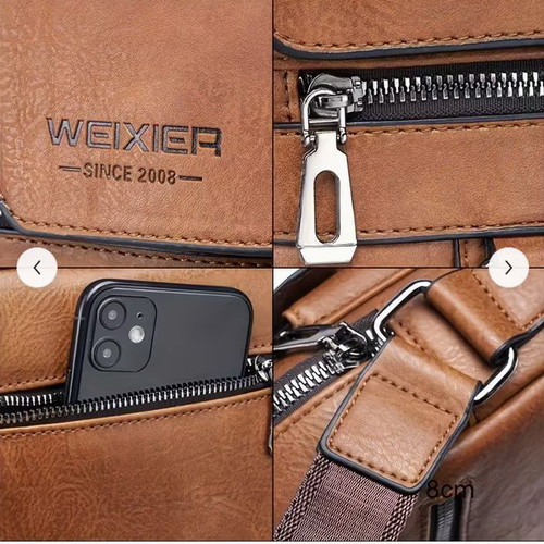 Men's High-Quality Leather Shoulder Bag New, Multifunctional Compartments