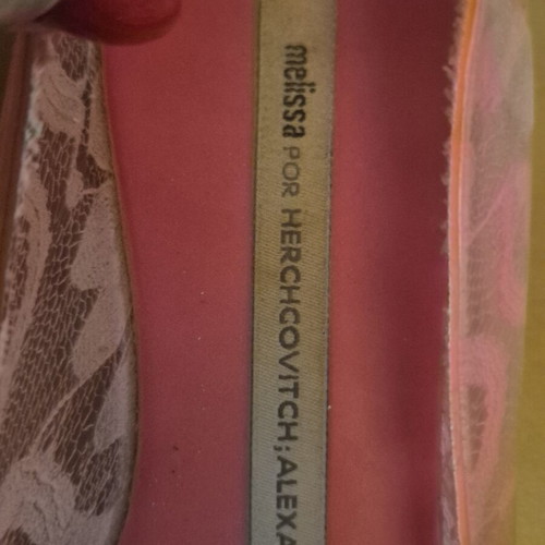 Melissa jelly ballerina shoes used, pink, lace design