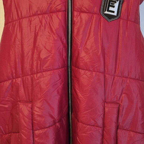 Happy Pink Long Sleeveless Vest with Hood red like new, Made in Italy