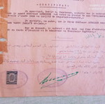 Historical Document 1949 used, Greek Egyptians Work Certificate with Revenue Stamp