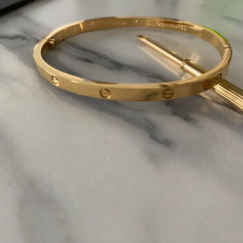 Bracelet made of 316L steel love gold plated with 750 gold new