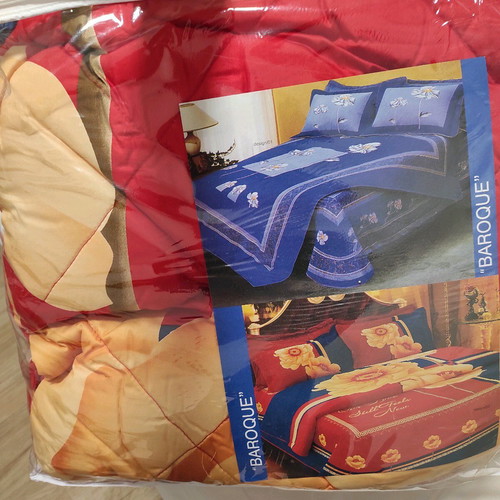 Bedspread cover 230x250cm new, double-sided Baroque satin cotton