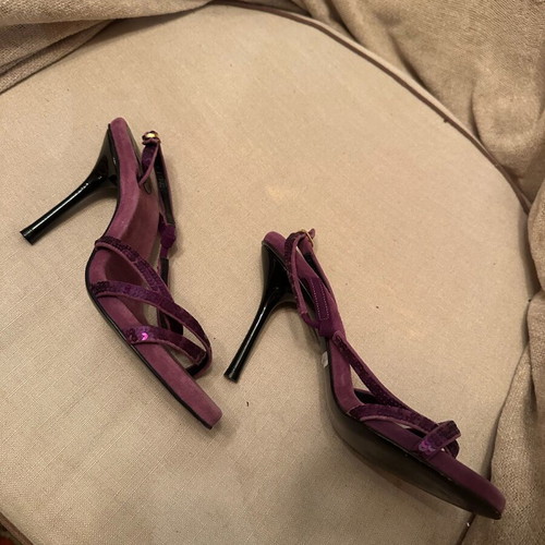 Donna Karan purple summer heels used, size 37