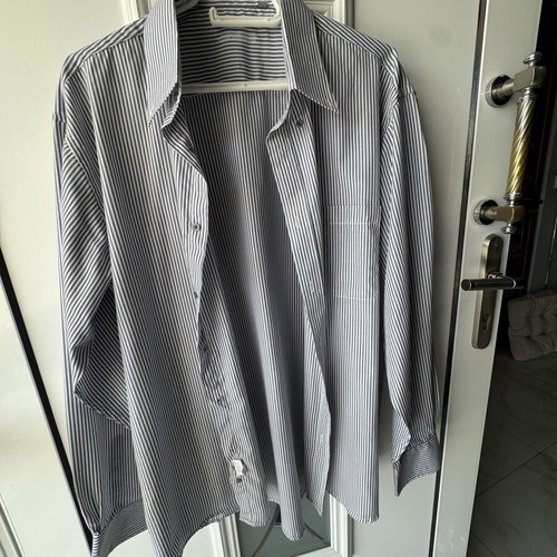 Men's striped shirt size 43 like new, white and blue