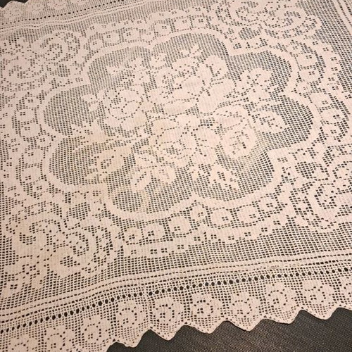 Tablecloth with crochet used 1.00×0.90