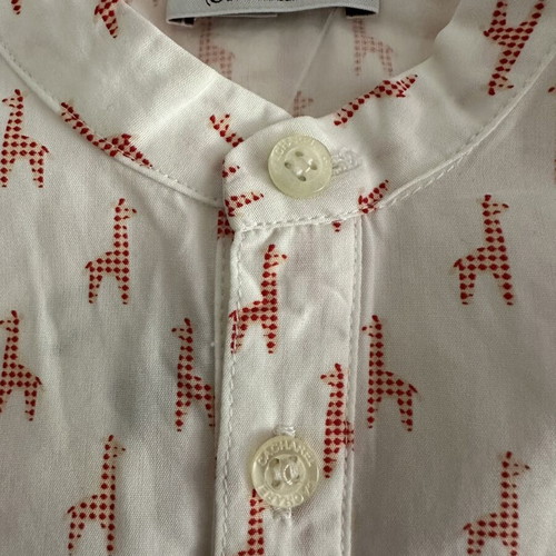 Cacharel bébé vintage 2006 cotton shirt with giraffe print, like new, size 23 months