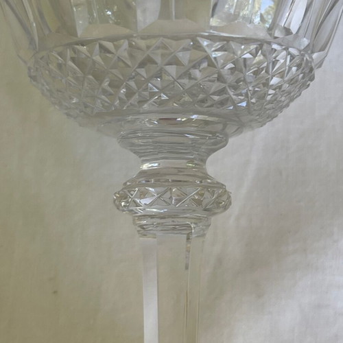 Saint Louis crystal glass set of 9 used, antique Art Deco 1928