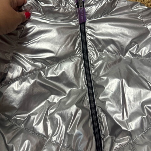 Mayoral double face jacket used, purple and silver, size 12