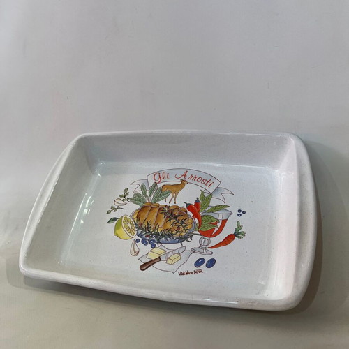 Vitali Mario Deruta ceramic bakeware used, Italian origin 7x38x25