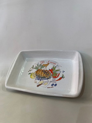 Vitali Mario Deruta ceramic bakeware used, Italian origin 7x38x25