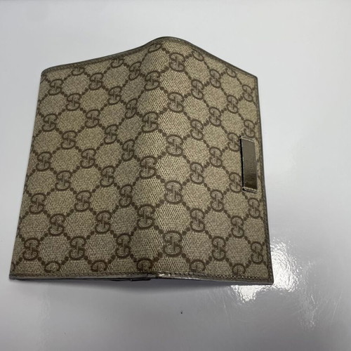Gucci canvas wallet used, beige, 4 card slots, coin compartment