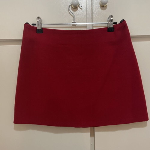 Winter red mini skirt size S used