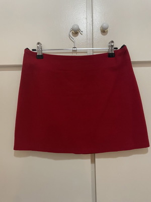 Winter red mini skirt size S used