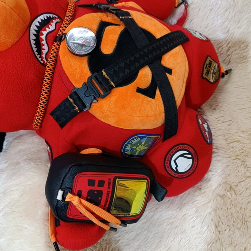 Sprayground Limited Edition Global Expedition Teddybear backpack used, red