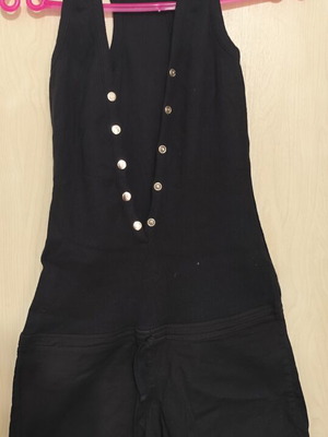 Best Manuel Black Sleeveless Slim-Fit Jumpsuit like new