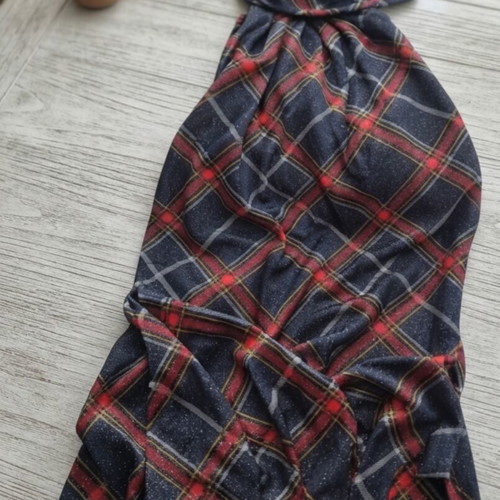 Miss Sixty Elegant Plaid Dress with Open Back new, black and blue