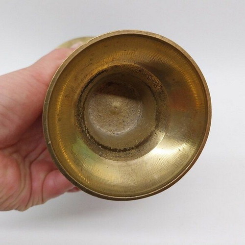 Antique brass vase used, 15 cm high