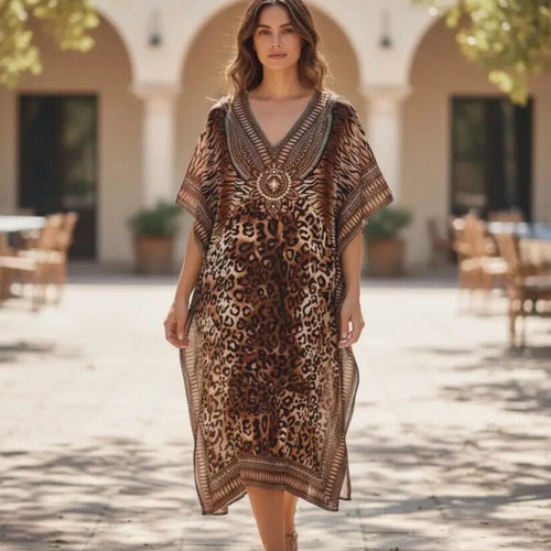 PSR Kaftan new, brown maxi dress with boho style