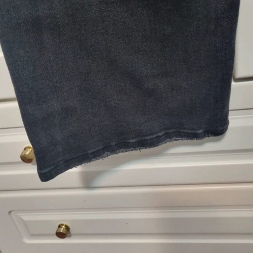Jean with crooked button fastening, size small, black, straight fit
